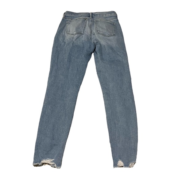 Loft High Waist Skinny Ankle Jeans with Raw Hem - Picture 2 of 3